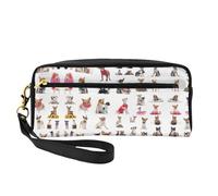 SamLng Trousse de maquillage réutilisable - Joli motif chihuahua carlin imprimé petite trousse de maquillage en cuir pour voyage, trousse de toilette avec fermeture éclair, noir, One Size