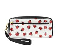 SamLng Trousse de maquillage réutilisable - Motif moucheté infini - Petite trousse de maquillage en cuir pour voyage, organiseur de toilette avec fermeture éclair, noir, One Size
