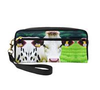 SamLng Trousse de maquillage réutilisable - Motif vache imprimé Petite trousse de maquillage pour voyage, trousse de toilette avec fermeture éclair, noir, One Size