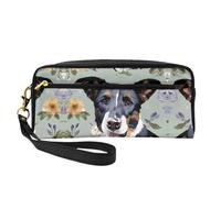 SamLng Trousse de maquillage réutilisable - Petite trousse de maquillage en cuir avec imprimé floral pour voyage, trousse de toilette avec fermeture éclair, noir, One Size