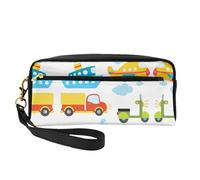 SamLng Trousse de maquillage réutilisable - Transport diversifié - Petite trousse de maquillage en cuir imprimé pour voyage, trousse de toilette avec fermeture éclair, noir, One Size