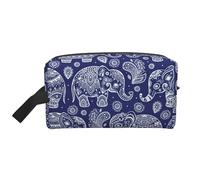 SamLng Trousse de toilette de voyage à imprimé éléphant bohème - Trousse de maquillage pour homme et femme, organiseur portable pour un usage quotidien, blanc, taille unique, blanc, Taille unique