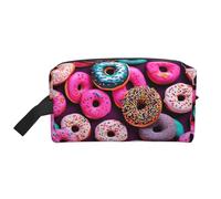 SamLng Trousse de toilette de voyage avec imprimé donut - Trousse de maquillage pour homme et femme, organiseur portable pour un usage quotidien, blanc, taille unique, blanc, Taille unique