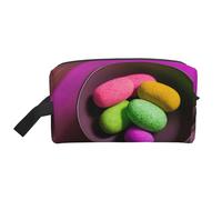 SamLng Trousse de toilette de voyage imprimée yoga méditation - Trousse de maquillage pour homme et femme, organiseur portable pour un usage quotidien, blanc, taille unique, blanc, Taille unique