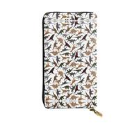 SamLng Vintage Trotting Portefeuille long en cuir avec revêtement plat Motif empreintes de pattes de Retrievers - Tendance, personnalisé et durable Poche pour pièces de monnaie, Noir , Taille unique