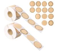 Samlonge 1000 Pièces Papier Autocollant, Etiquette Autocollante Inscriptibles de 3,8cm, 13 Motifs Guirlande Décoration, Autocollant en Papier Kraft pour Enveloppe, Confitures et Épices Flacon