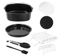 Samlonge 8 Pièces Accessoires Air Fryer Set, Accessoires de Friteuse à Air Chaud de 8 Pouces avec Papier Cuisson Air Fryer Compatible pour Friteuse à Air de 5,5 l, 6 l, 6,2 l, 6,5 l