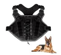 Samlonge Harnais de Chien Anti Traction, Harna is Tactique Chien Respirant Réglable Facile à Mettre pour Moyen Grand Chiens, Gilet Réfléchissant Harnais Tactique pour Chie n pour L'entraînement (M)