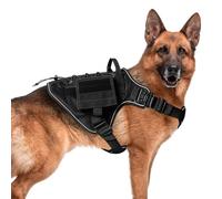 Samlonge Harnais de Chien Anti Traction, Harna is Tactique Chien Respirant Réglable Facile à Mettre pour Moyen Grand Chiens, Gilet Réfléchissant Harnais Tactique pour Chie n pour L'entraînement (S)