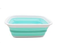 SAMMART 9,2L Bassine e et portable pour pique-nique, courses et rangement gain de place Blanc/vert d’eau 9,2 l