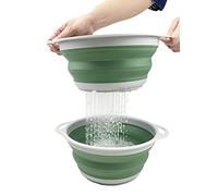 SAMMART Ensemble passoire et bol pliables en TPE/PP 2,6 l - Lavabo pliable - Baignoire portable - Passoire peu encombrante