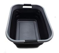 SAMMART Panier à linge pliable en plastique de 41 L - Conteneur de rangement pliable - Bac à linge portable - Panier à linge compact - Capacité d'eau : 32 l (gris/noir)