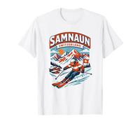 Samnaun Suisse Ski Vintage Montagne Graphic T-Shirt