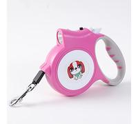 Samnuerly 5m Laisse Enrouleur pour Chien avec Lumière LED, Laisse Rétractable pour Chien avec Poignée Antidérapante Laisses Rétractables, pour Moyen Et Grand Chiens, 35kg (Pink)