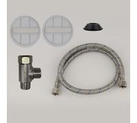 SAMODRA Accessoires d'installation pour bidet, 1 tuyau G3/8" x 75 cm, 1 adaptateur T G3/8", 2 plaques de fixation