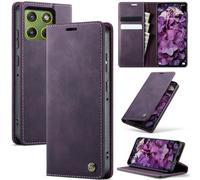 Samokor Étui de protection à rabat en cuir pour Motorola Moto Edge 70 5G | Étui de protection à rabat, avec support, magnétique, compartiment pour cartes et fonction support, RFID pour Motorola Moto