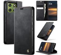 Samokor Étui de protection à rabat en cuir pour Motorola Moto Edge 70 5G | Étui de protection à rabat avec support, magnétique, compartiment pour cartes et fonction support, RFID pour Motorola Moto
