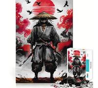 Samouraï avec épées et Chapeau de Paille Puzzle de 1000 pièces pour Adolescents Puzzle Facile à Assembler et à découper pour Le Père Noël (38x26cm)