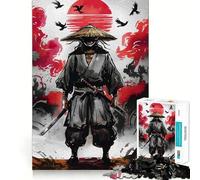 Samouraï avec épées et Chapeau de Paille Puzzle de 1000 pièces pour Adultes Stimule la mémoire Passe-Temps à la Maison Décoration Murale (50x75cm)