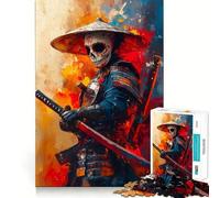Samouraï avec Masque de crâne Mexicain, Puzzle de 1000 pièces pour Adultes, Jeu de réflexion, Joie familiale, découpe de précision, Joli Cadeau (50x75cm)