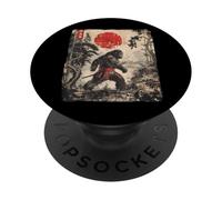 Samouraï Bigfoot - Art Vintage Japonais - Fan du Japon Warrior PopSockets PopGrip Adhésif