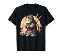 Samouraï Cat Warrior Chat Ninja japonais Kawaii T-Shirt