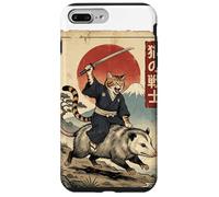 Samouraï Chat équitation Opossum Japonais Rétro Art Vintage Japon Coque pour iPhone 7 Plus/8 Plus