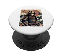 Samouraï Chat Guerrier au Milieu des Fleurs de Cerisier période Edo PopSockets PopGrip Adhésif