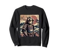 Samouraï Chat Guerrier au Milieu des Fleurs de Cerisier période Edo Sweatshirt