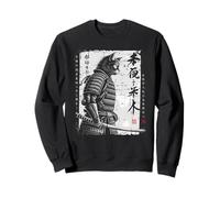 Samouraï Chat Guerrier Ink Japanese Calligraphy Cat Art Sweatshirt