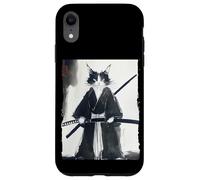 Samouraï Chat Japonais Encre Art Drôle Guerrier Épéiste Cadeau Coque pour iPhone XR
