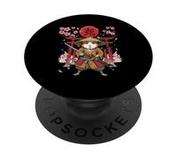 Samouraï Cochon d'Inde Culture Japonaise Ukiyo-E Manga PopSockets PopGrip Adhésif