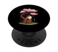 Samouraï Cochon d'Inde Culture Japonaise Ukiyo-E Manga PopSockets PopGrip Adhésif