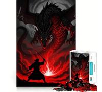 Samouraï Contre Dragon︰ Puzzle de 1000 pièces représentant Une scène de Bataille épique idéal pour Les Adultes Stimulant la réflexion et la réduction du Stress décoration Murale aux Bords précis