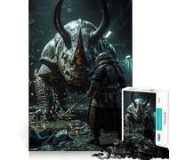 Samouraï Contre la bête blindée Puzzle de 1000 pièces pour Adultes Jeu de réflexion et de Loisirs Découpe Fine pour Le Père Noël (50x75cm)