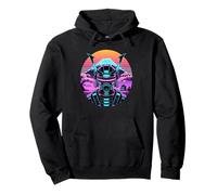 Samouraï Cybernétique Mont Fuji Cerisier Synthwave Japon Sweat à Capuche