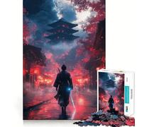 Samouraï dans la Cité Rouge Puzzle de 1000 pièces pour Adultes Jeu de logique Fine Loisirs Bords Nets Objet de Collection (38x26cm)