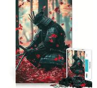 Samouraï dans la forêt d'automne Puzzle de 1000 pièces pour Adolescents Stimule la mémoire Attente et Calme Assemblage Surprise chaleureuse (50x75cm)