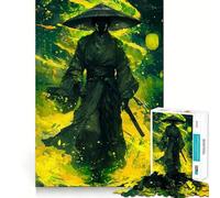 Samouraï dans Les Flammes Vertes Puzzle de 1000 pièces pour Adolescents Jeu de logique Puissant Temps en Famille Bords Nets Surprise chaleureuse (38x26cm)
