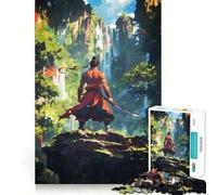 Samouraï dans Un décor aérien Luxuriant Puzzle de 1000 pièces pour Adultes Renforce la mémoire, apaise l'esprit, qualité supérieure, Surprise chaleureuse (38x26cm)