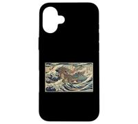 Samouraï Dinosaure Grande Vague Japonaise Traditionnelle épique Coque pour iPhone 16 Plus