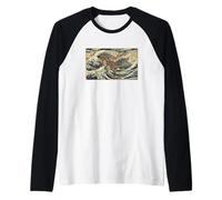 Samouraï Dinosaure Grande Vague Japonaise Traditionnelle épique Manche Raglan