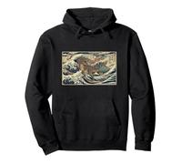 Samouraï Dinosaure Grande Vague Japonaise Traditionnelle épique Sweat à Capuche