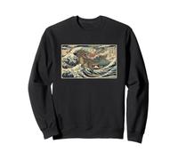 Samouraï Dinosaure Grande Vague Japonaise Traditionnelle épique Sweatshirt