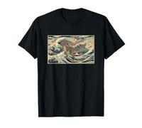 Samouraï Dinosaure Grande Vague Japonaise Traditionnelle épique T-Shirt