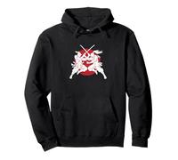 Samouraï Duel Silhouette Soleil Rouge Sweat à Capuche