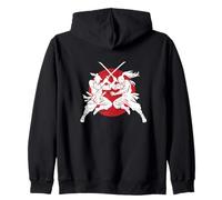 Samouraï Duel Silhouette Soleil Rouge Sweat à Capuche