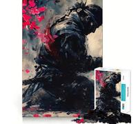 Samouraï en Contemplation avec des Fleurs de Cerisier Puzzle de 1000 pièces pour Adultes Améliore la mémoire, détend l'esprit Pièce de Collection Sharp Edge (38x26cm)