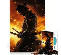 Samouraï en Flammes Puzzle de 1000 pièces pour Adolescents Jeu de réflexion et de création Collective Objet de Collection aux découpes nettes (38x52cm)