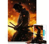 Samouraï en Flammes Puzzle de 1000 pièces pour Adultes Jeu de réflexion Intelligent Activité à la Maison Découpe Lisse Surprise de Noël (38x26cm)